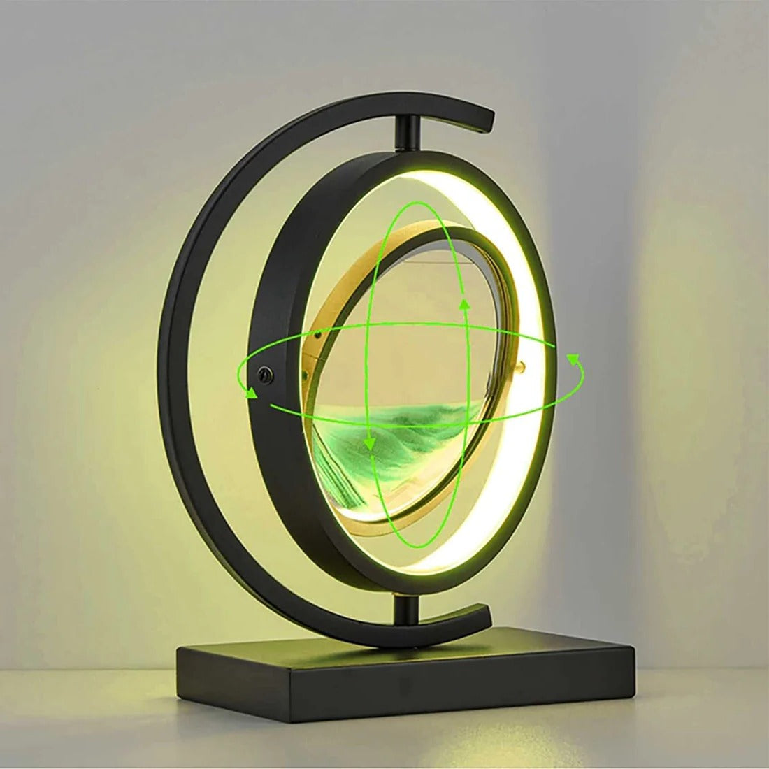 LED Hourglass Lamp with Dynamic Sand Art – Stylish Iron Home Decor