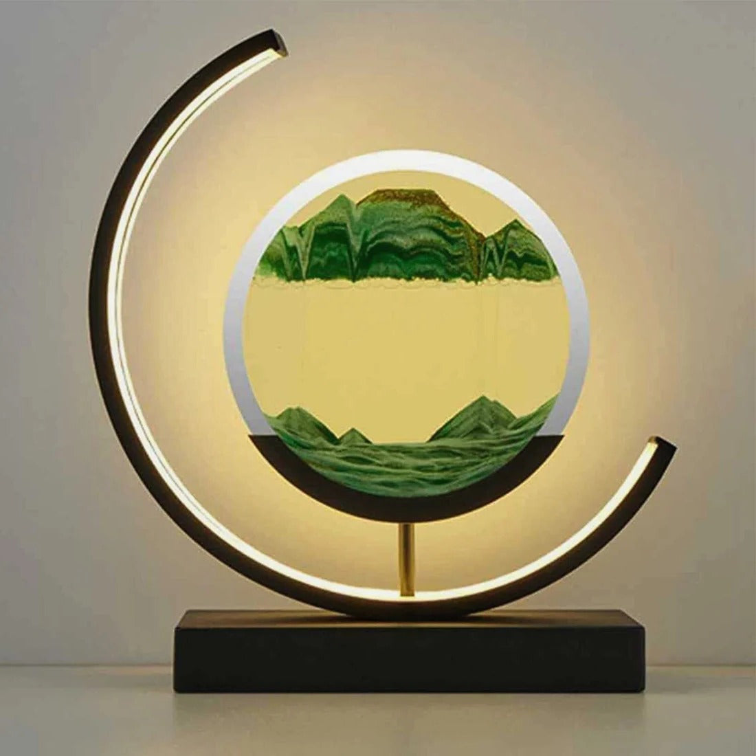 LED Hourglass Lamp with Dynamic Sand Art – Stylish Iron Home Decor