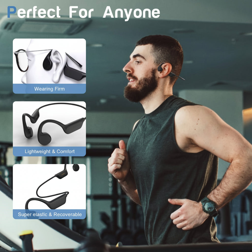 Open-Ear Sports Headphones with USB Charging and Clear Audio