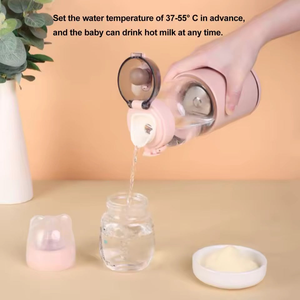 USB Baby Bottle Heating Device - 300ml Borosilicate Glass, 37–55°C, LED Display, 8 Hour