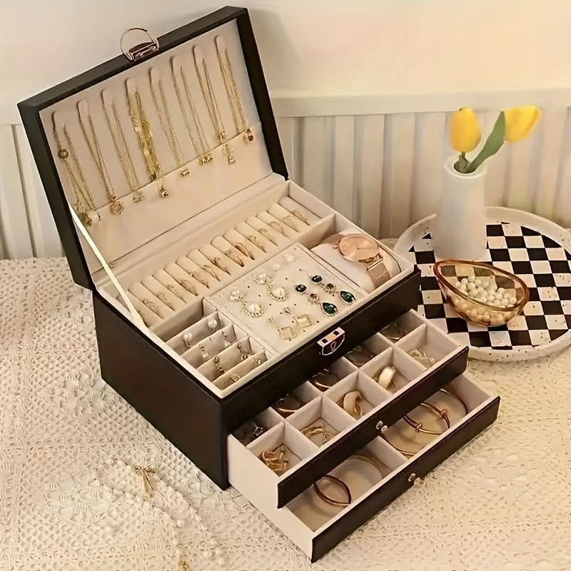 Sophisticated Leather Jewelry Organizer for Travel and Home