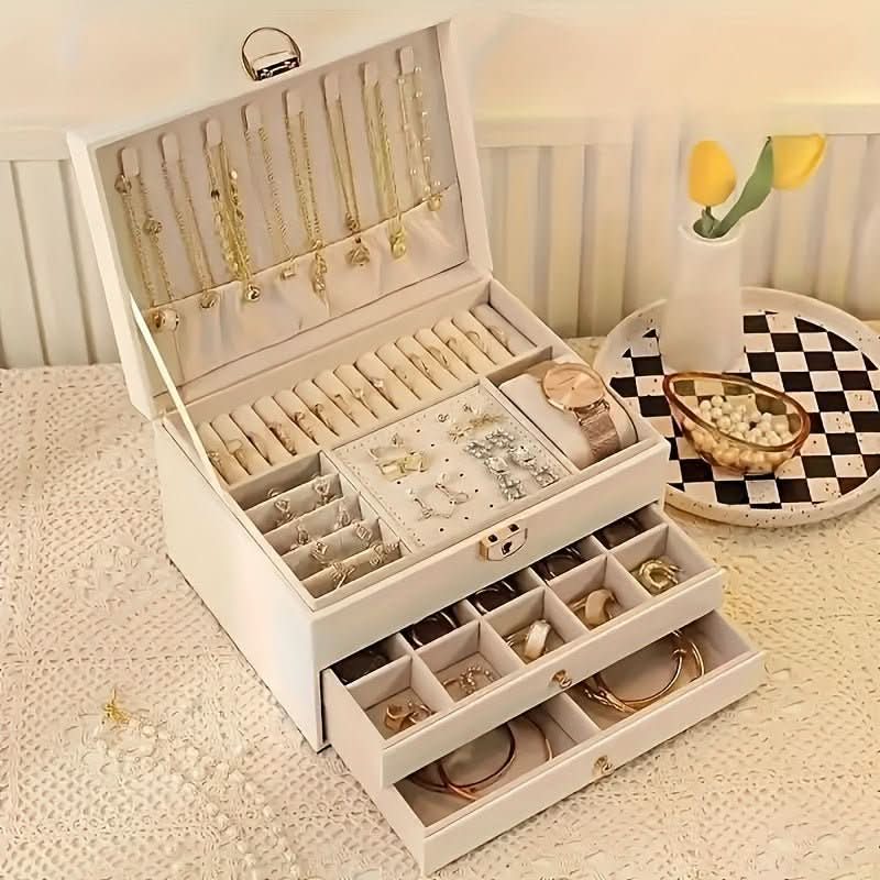Sophisticated Leather Jewelry Organizer for Travel and Home