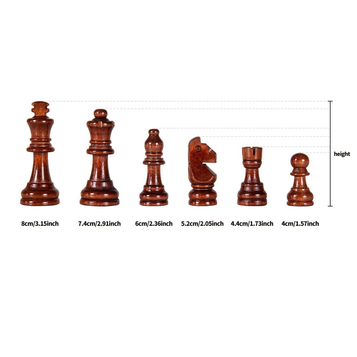 ClassicCraft Wooden Chess Set with Elegant Foldable Design