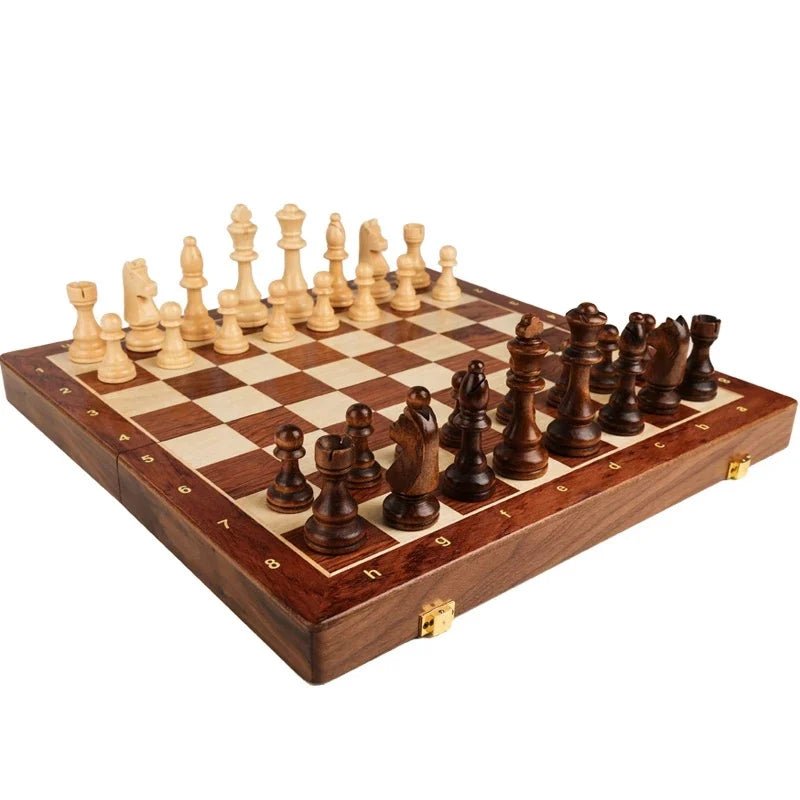 ClassicCraft Wooden Chess Set with Elegant Foldable Design
