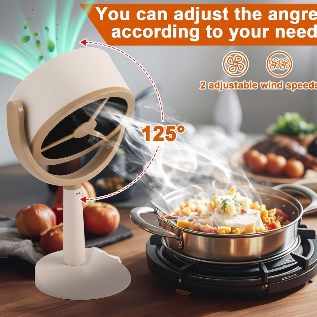 Compact Kitchen Air Purifier with Rechargeable Power