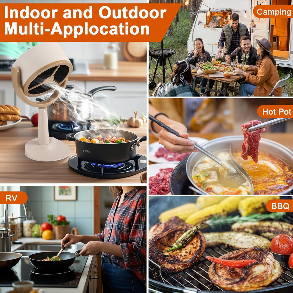 Compact Kitchen Air Purifier with Rechargeable Power
