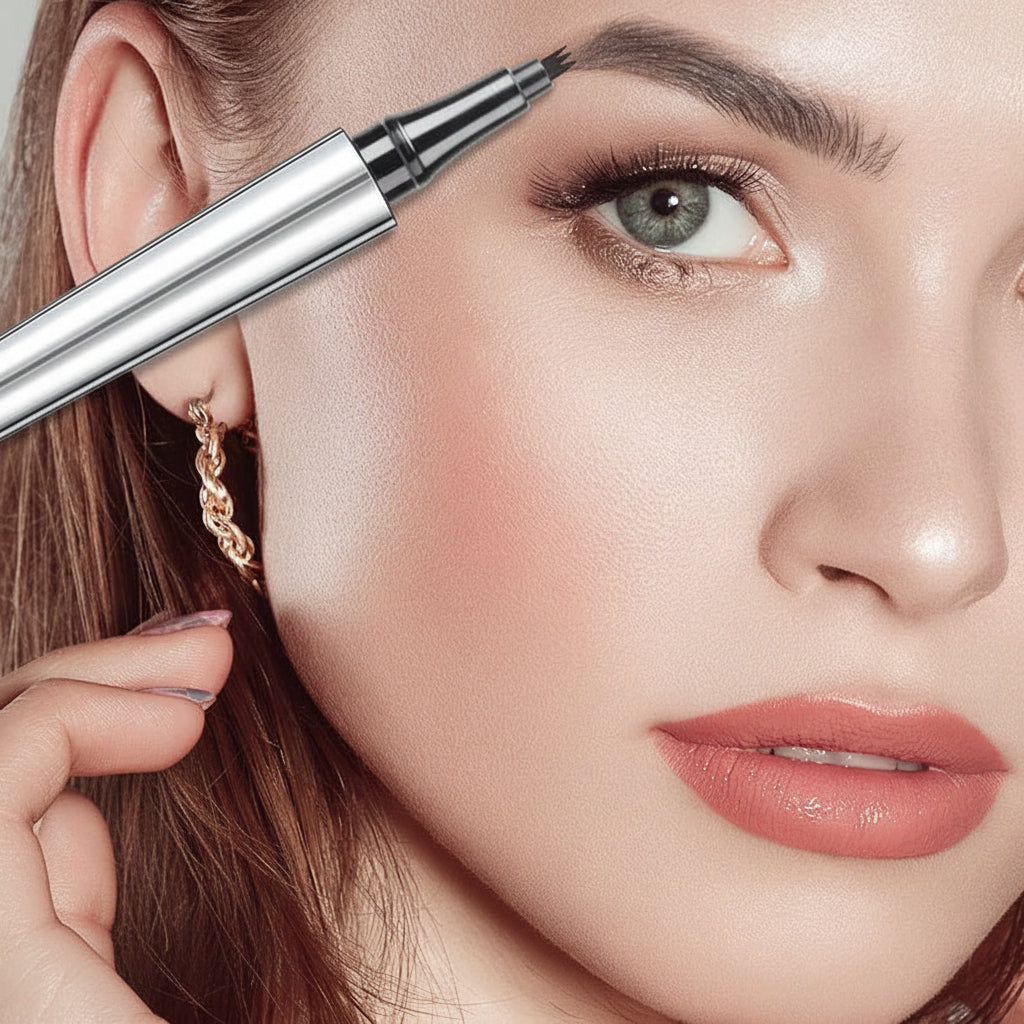 Waterproof Brow Definition Pen with 4-Fine Tip for Natural Finish