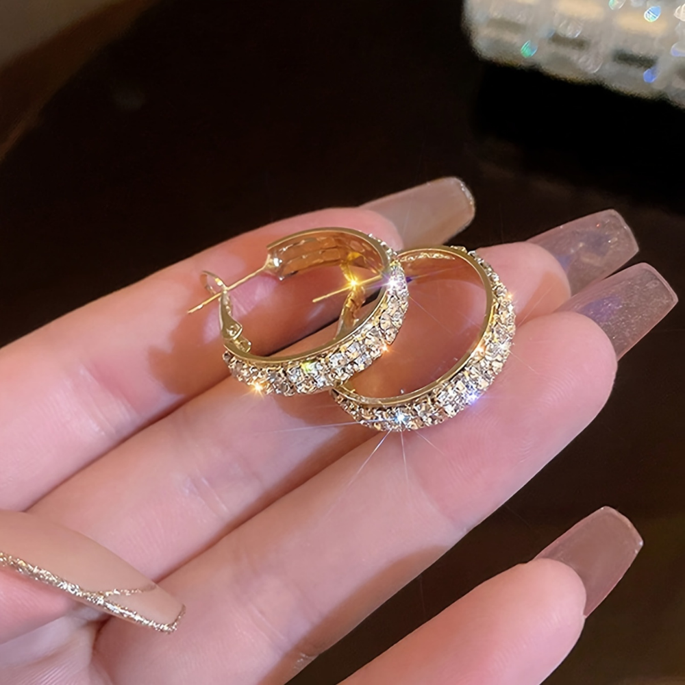 Elegant Gold Crystal Hoop Earrings - The Perfect Gift