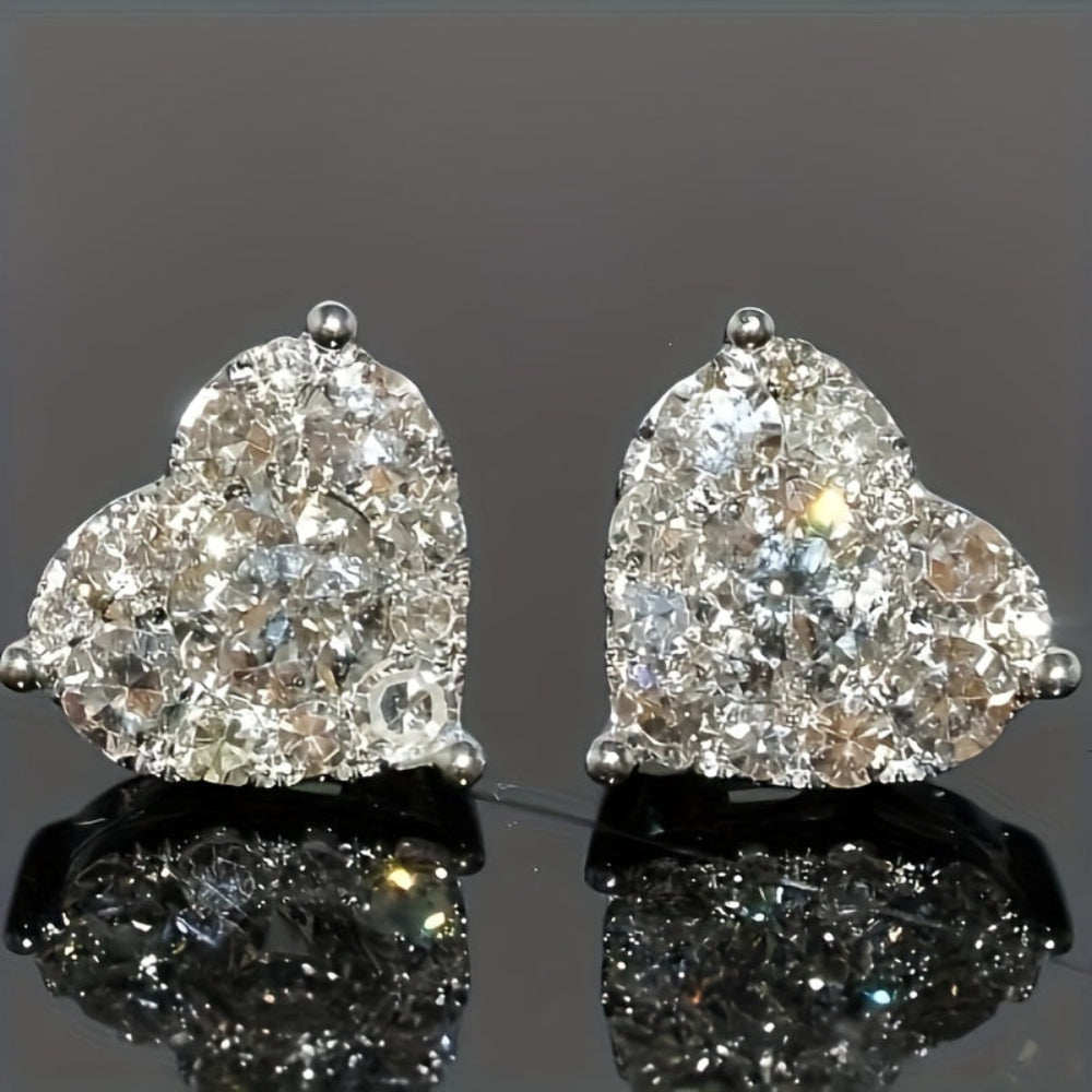 Charming Heart Shaped Crystal Earrings for Special Occasions