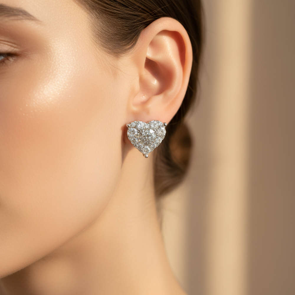 Charming Heart Shaped Crystal Earrings for Special Occasions