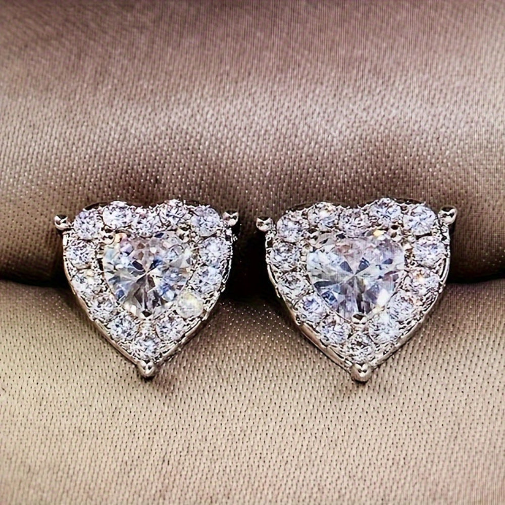 Charming Heart Shaped Crystal Earrings for Special Occasions
