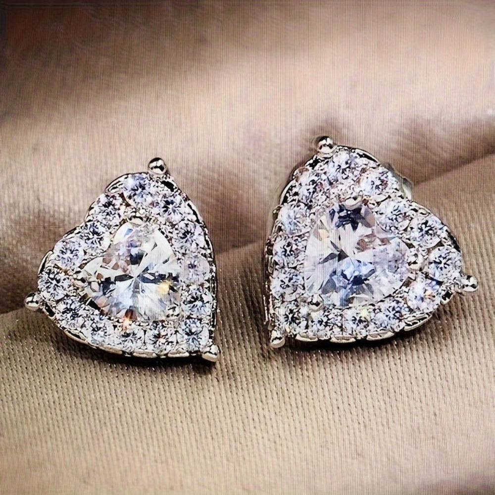Charming Heart Shaped Crystal Earrings for Special Occasions