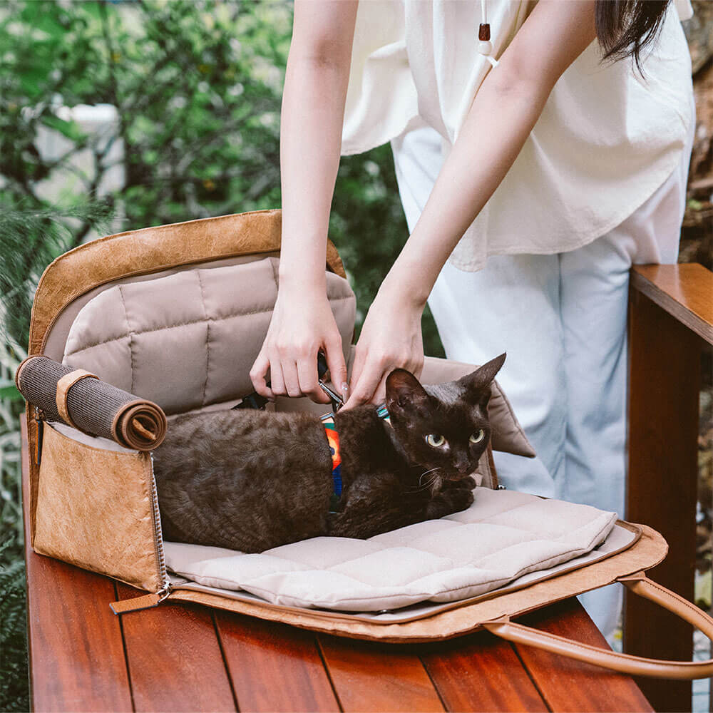 Pet Travel Carrier Bag with Expandable Storage | Safe and Stylish Design