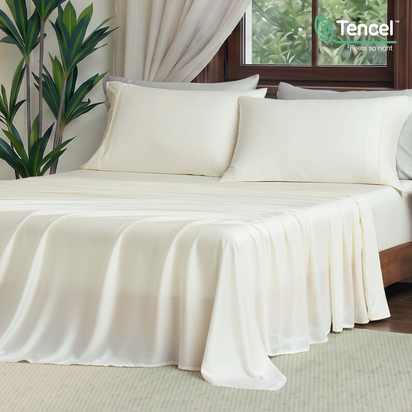 Tencel Silky Sheet Set – Breathable, Moisture-Wicking Fabric for Comfort