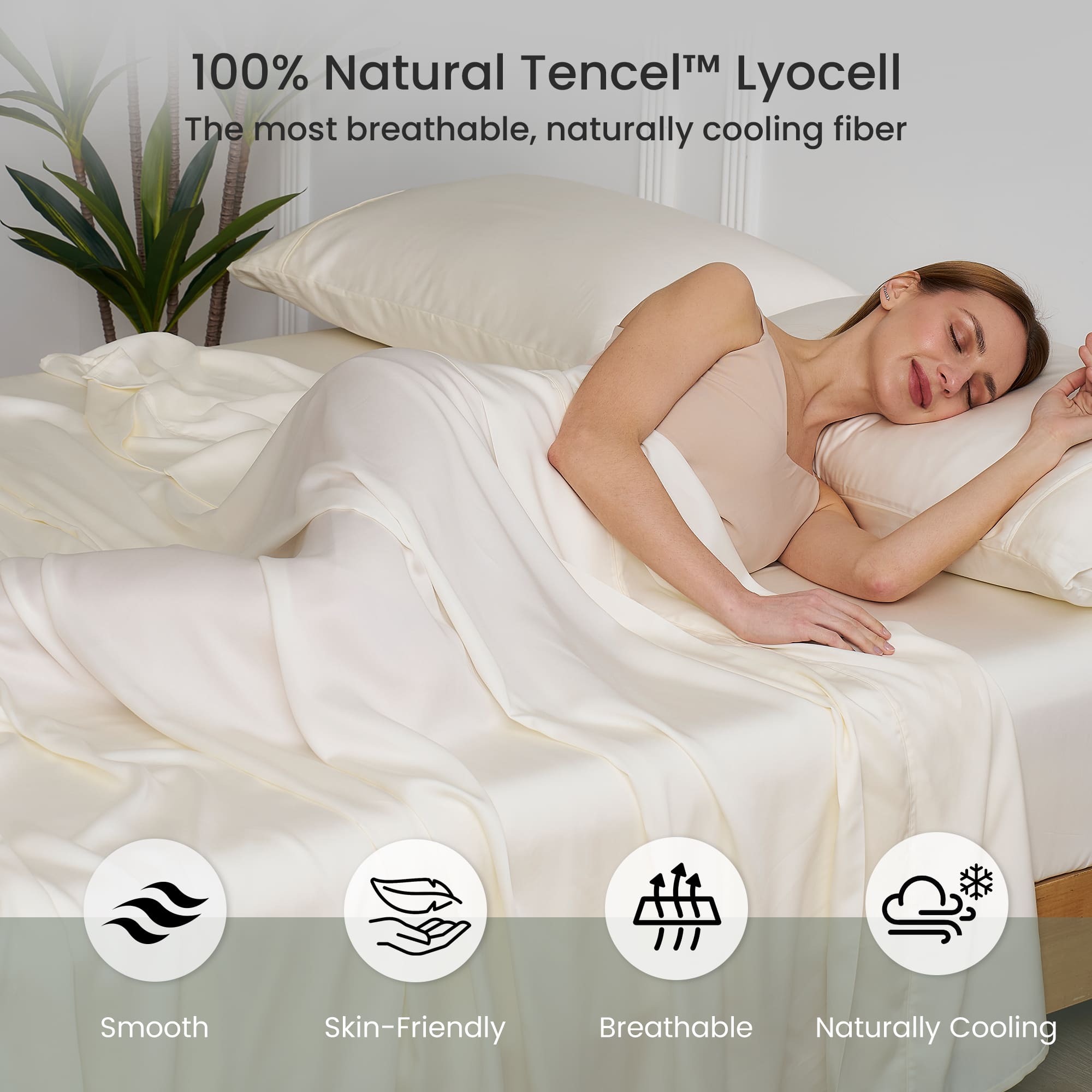 Tencel Silky Sheet Set – Breathable, Moisture-Wicking Fabric for Comfort