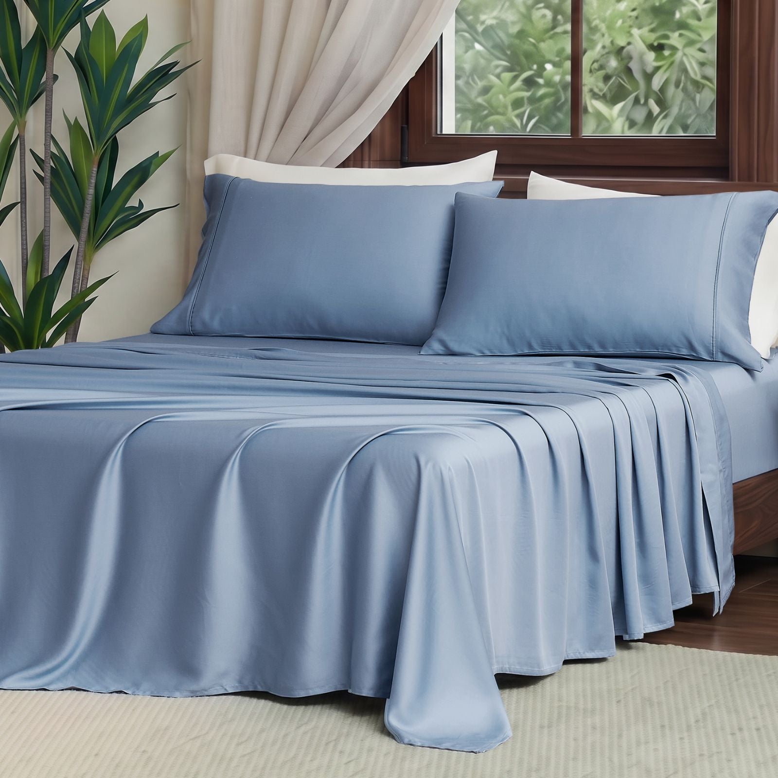 Tencel Silky Sheet Set – Breathable, Moisture-Wicking Fabric for Comfort