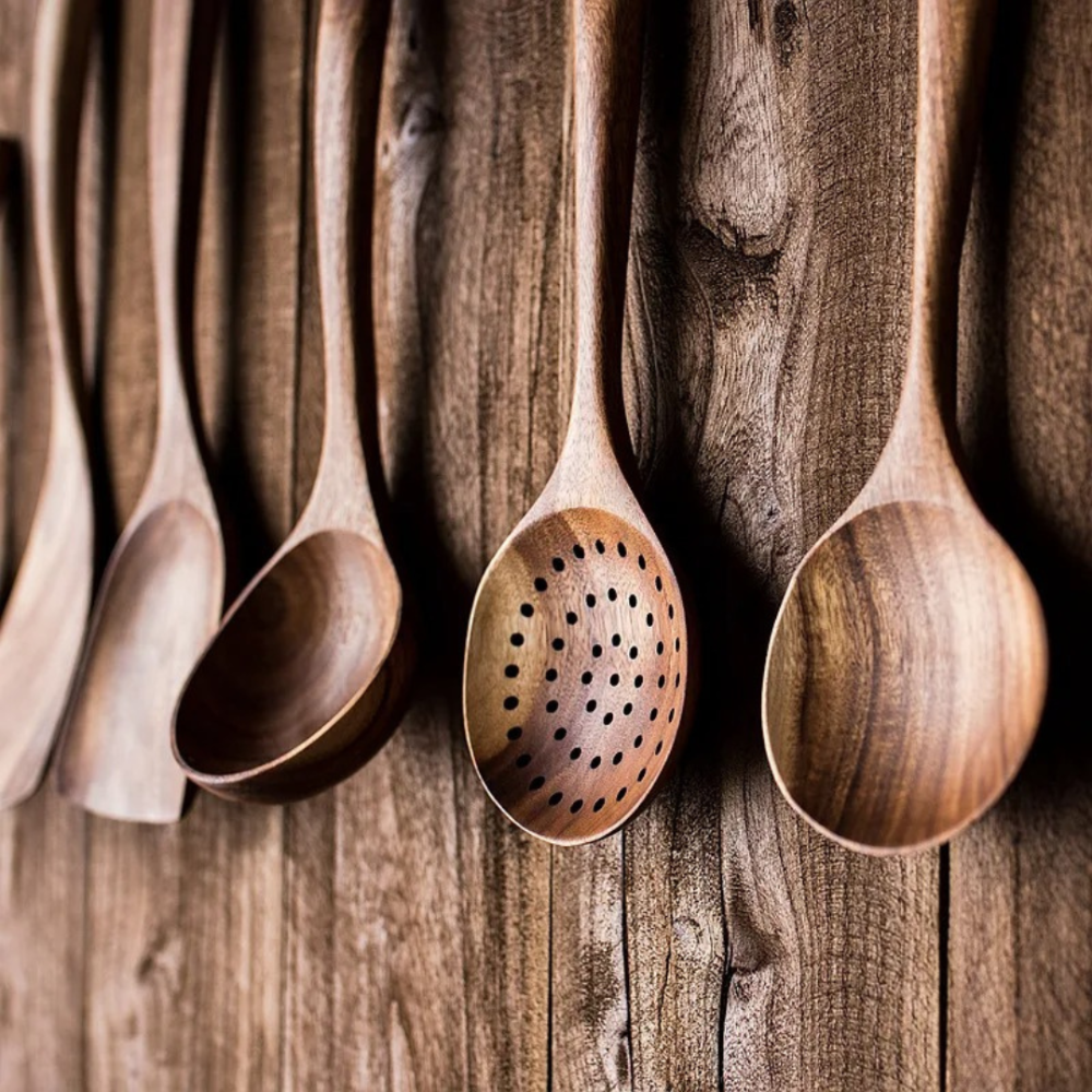Eco-Conscious 5-Piece Wood Cooking Utensil Collection