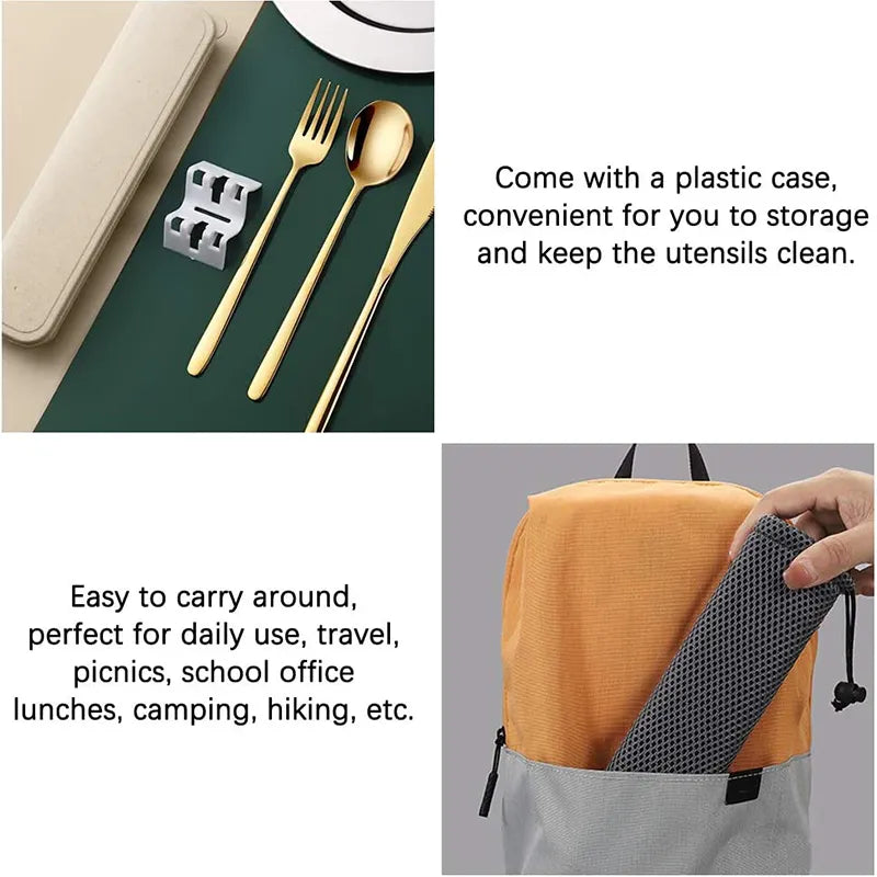 Portable Stainless Steel Cutlery Set – Eco-Friendly Silverware for Daily Use