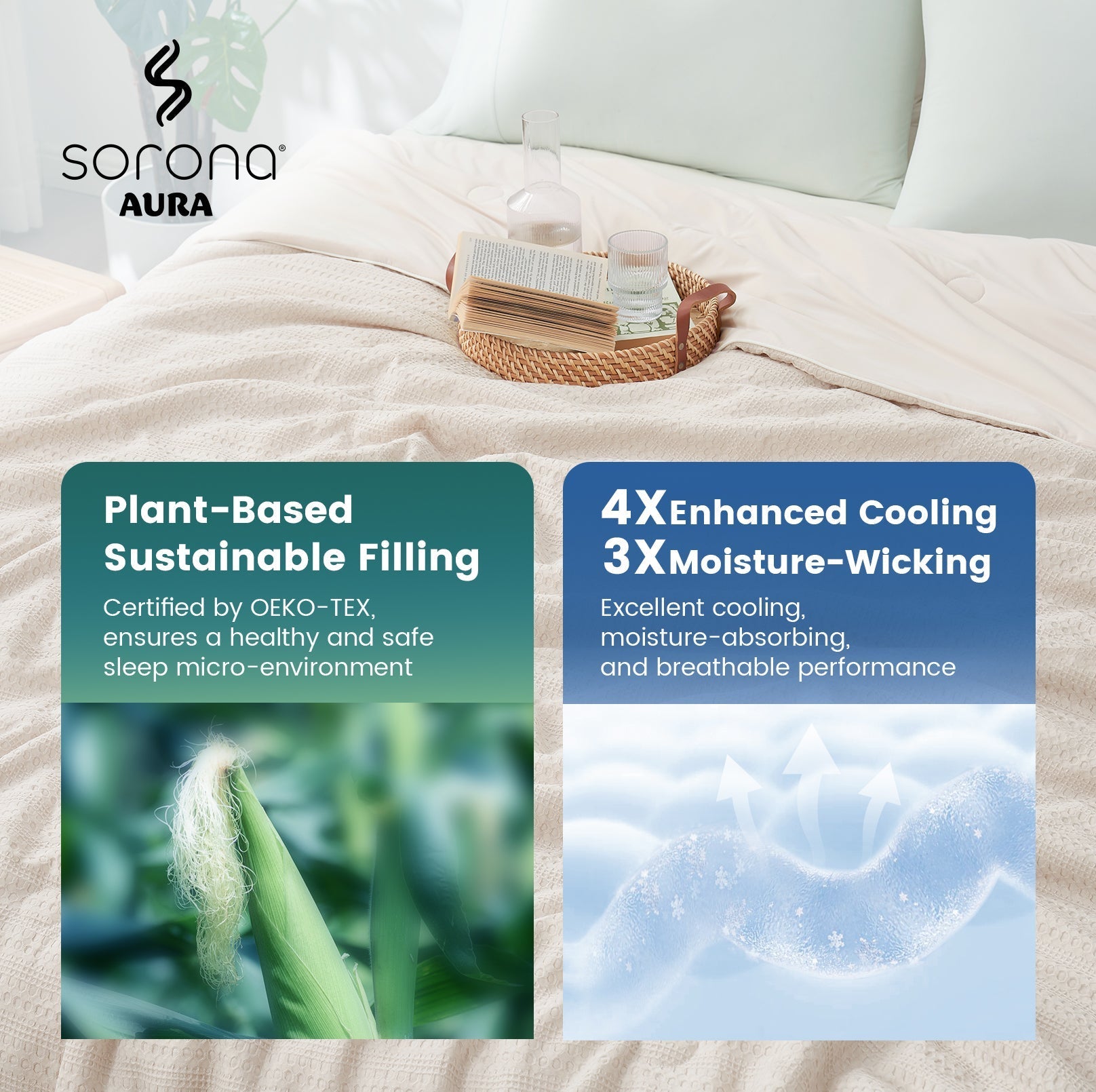 Waffle Cooling Comforter with Sorona Fiber – Breathable Design for Warm Sleepers