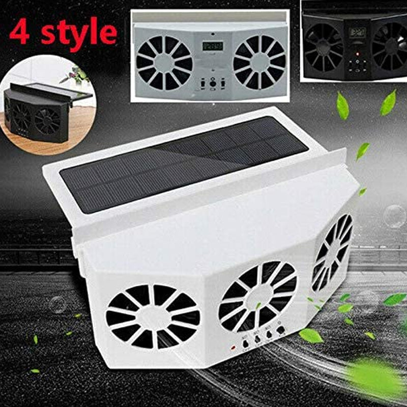 Solar Powered Vehicle Exhaust Fan with Adjustable Panel for Airflow