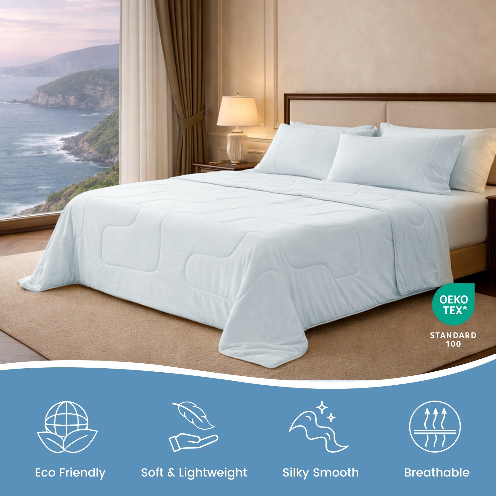 Natural Fiber Cooling Comforter – Lightweight & Breathable Design for Hot Sleepers