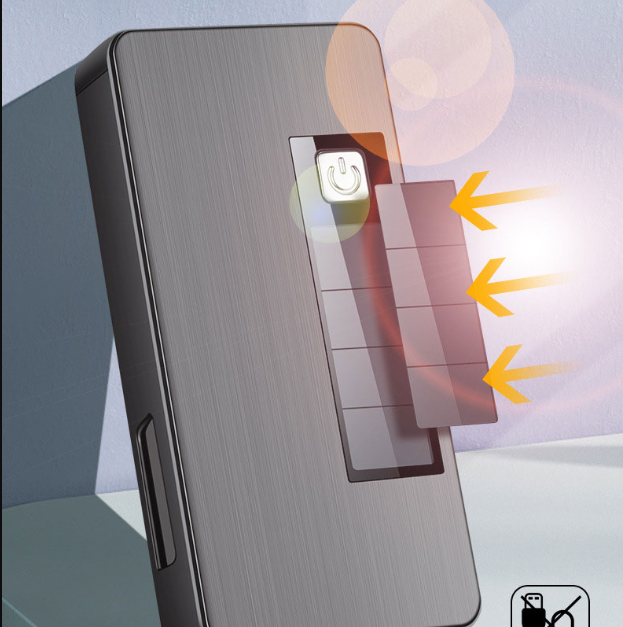 Solar-Powered Jet Lighter with LED Light - Compact for Outdoor Use