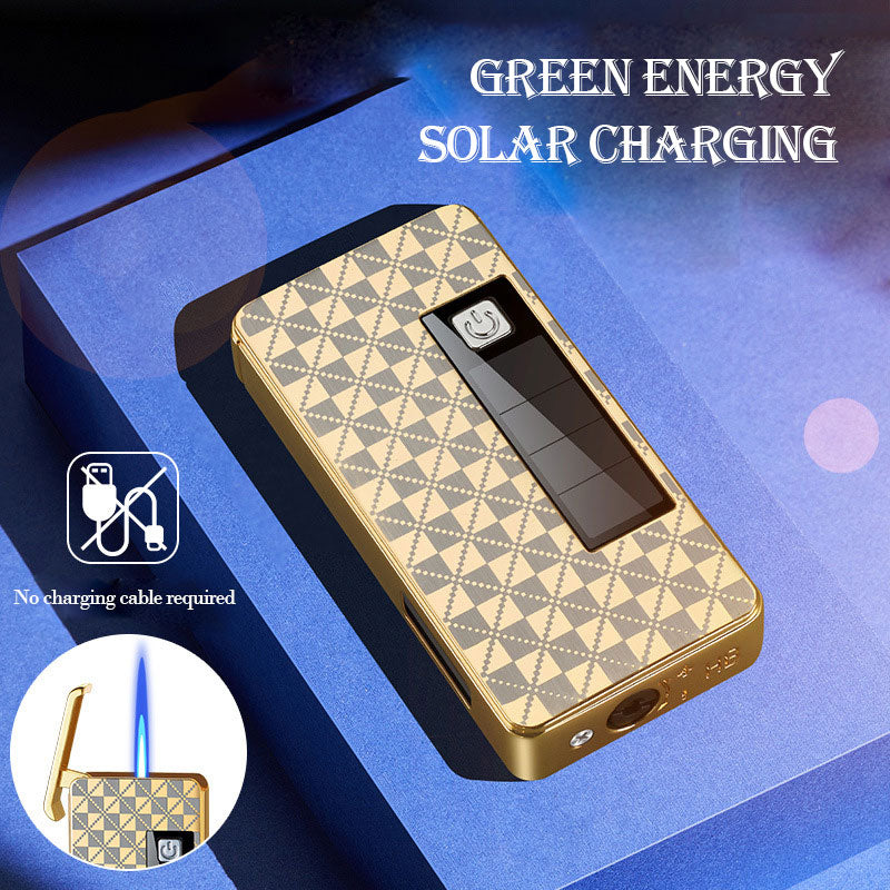 Solar-Powered Jet Lighter with LED Light - Compact for Outdoor Use