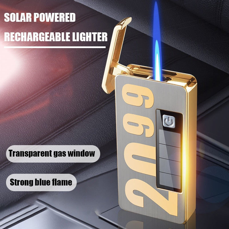 Solar-Powered Jet Lighter with LED Light - Compact for Outdoor Use