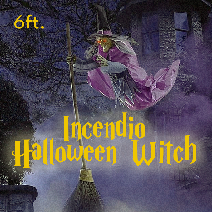 6-Foot Floating Witch Decoration for Halloween | Easy Outdoor Setup