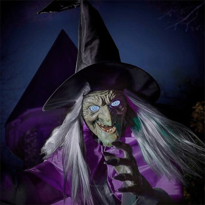 6-Foot Floating Witch Decoration for Halloween | Easy Outdoor Setup