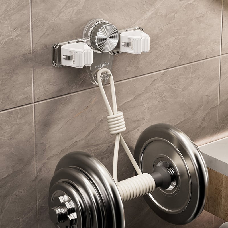 Space-Saving Mop and Broom Organizer with Strong Suction Cups