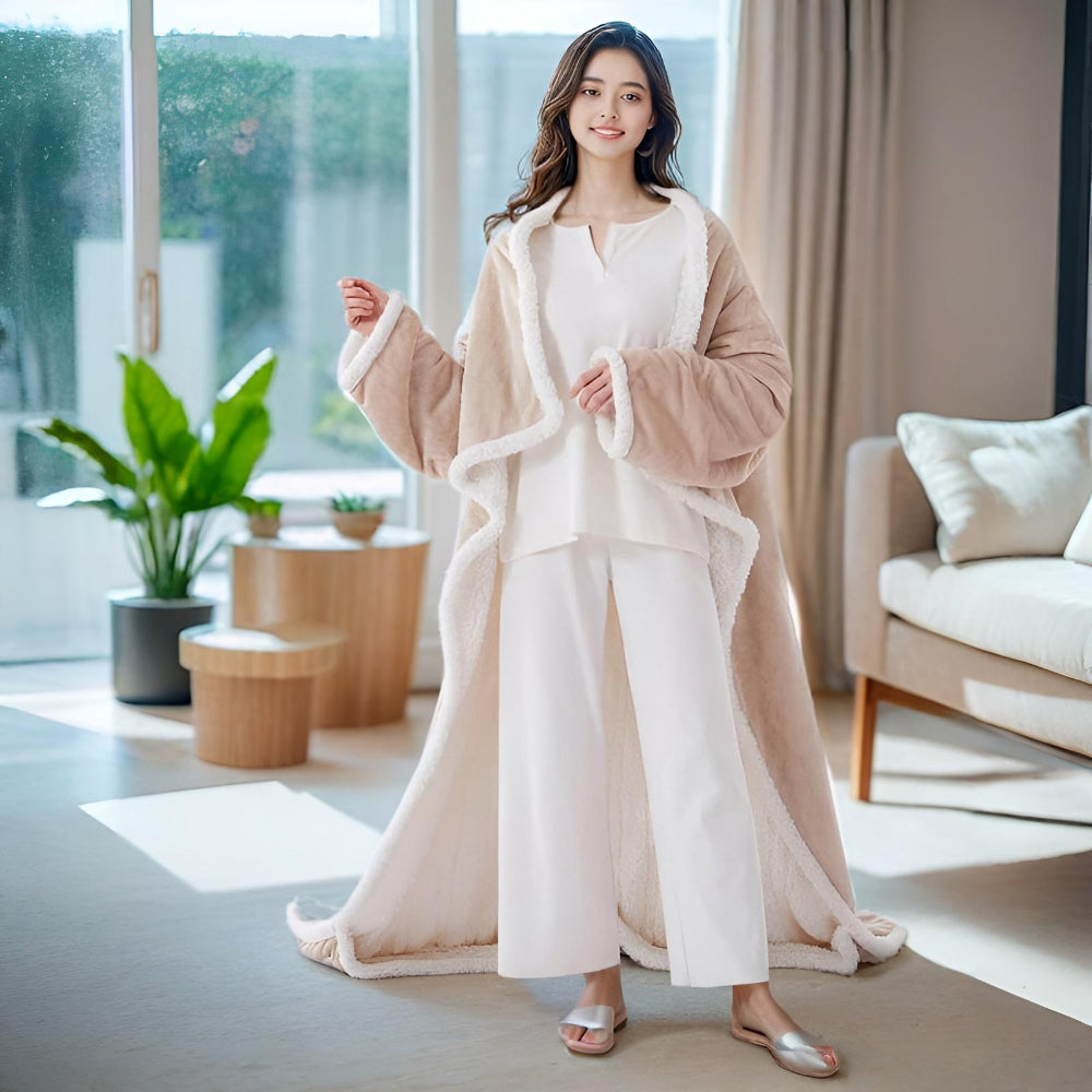 Cozy Smart Heated Blanket Robe with Hood and Pockets
