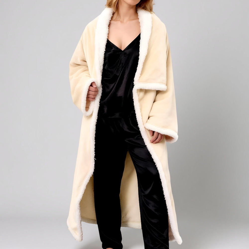 Cozy Smart Heated Blanket Robe with Hood and Pockets