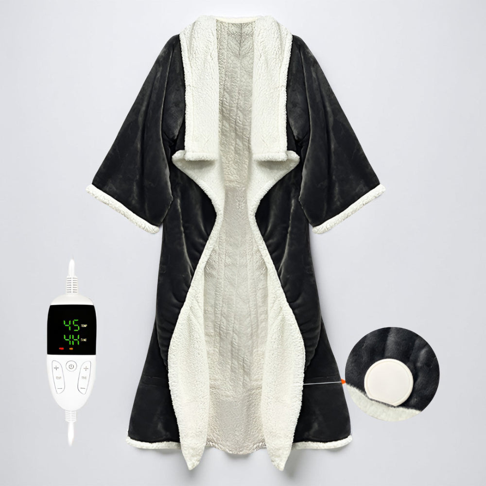 Cozy Smart Heated Blanket Robe with Hood and Pockets