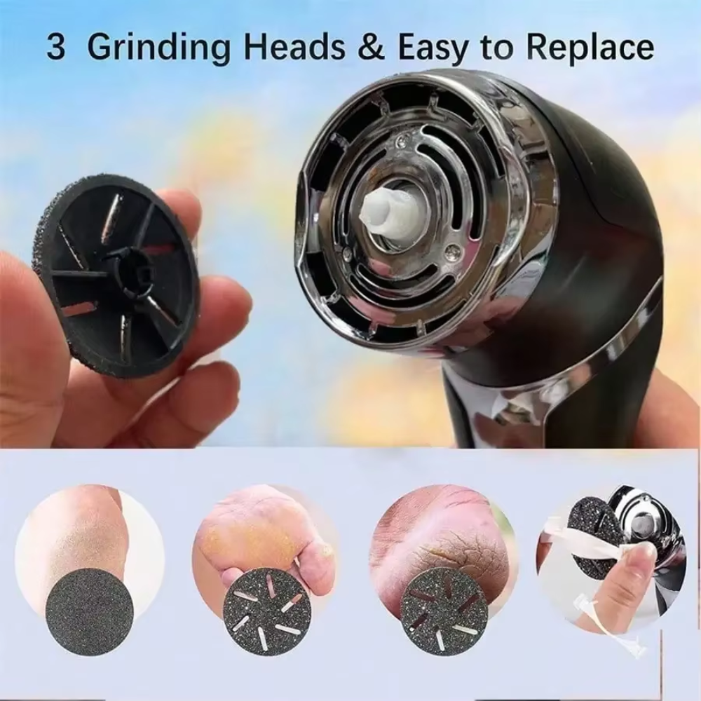 Rechargeable Pedicure Device with LCD, Dust Collection, and Callus Removal