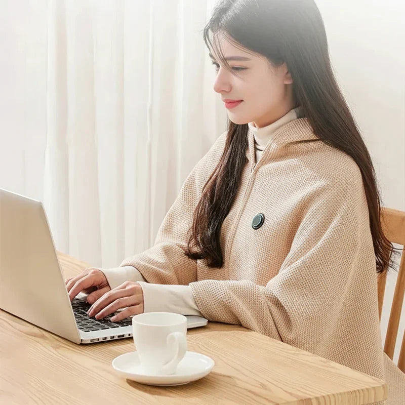CozyWrap USB Heated Shawl: Instant Warmth for Home and Travel