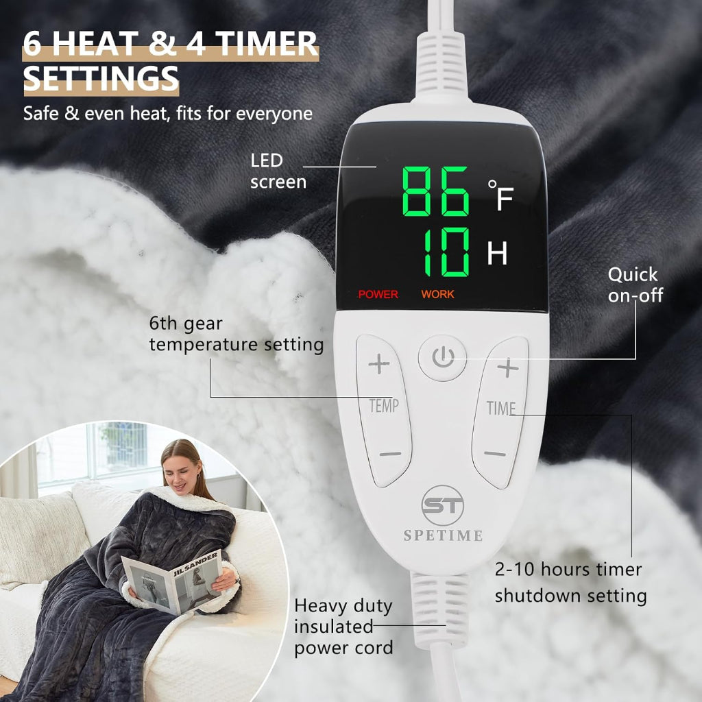 CozyWrap Electric Heated Throw for Adults - Stay Warm Anywhere
