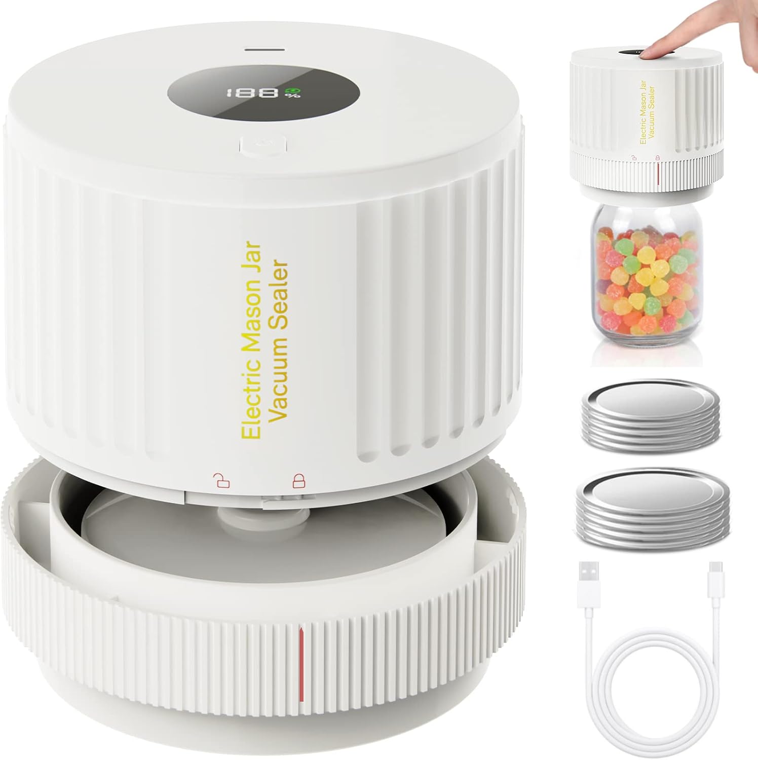 One-Touch Vacuum Sealer for Mason Jars – Easy Food Preservation Machine