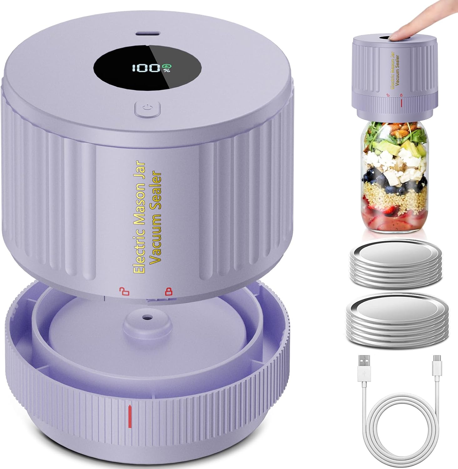 One-Touch Vacuum Sealer for Mason Jars – Easy Food Preservation Machine