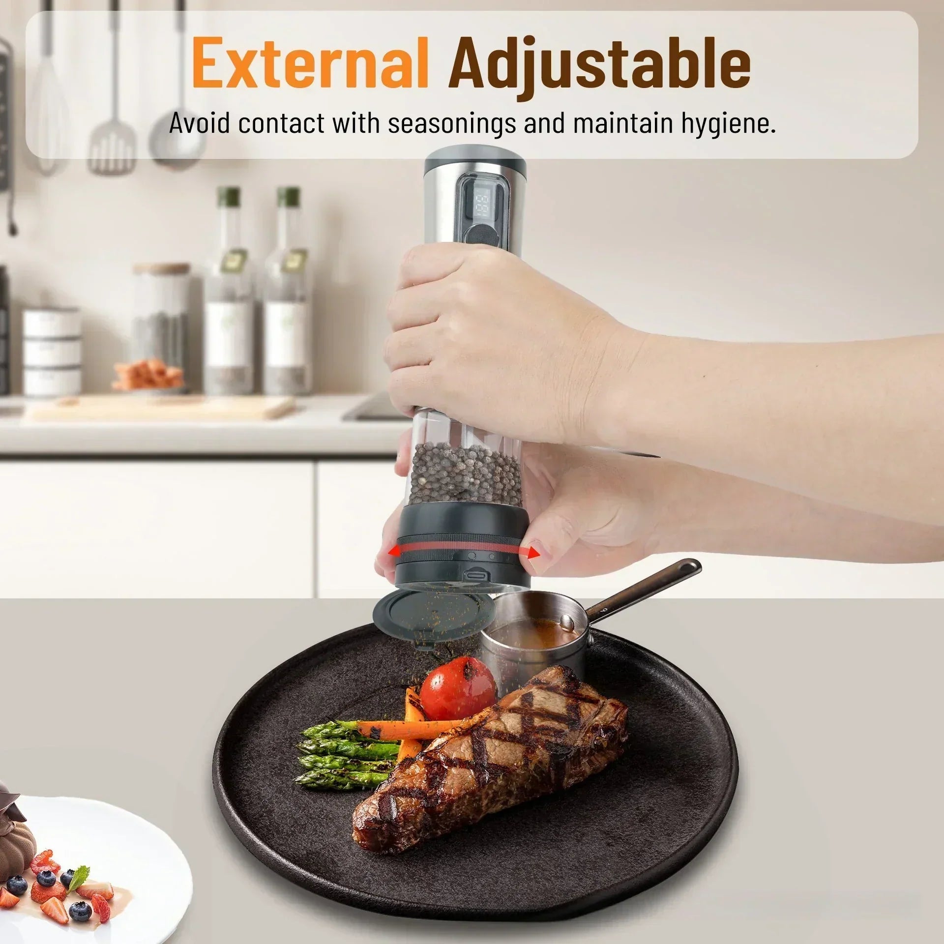 SmartGrind Rechargeable Spices Mill Set with Customizable Settings