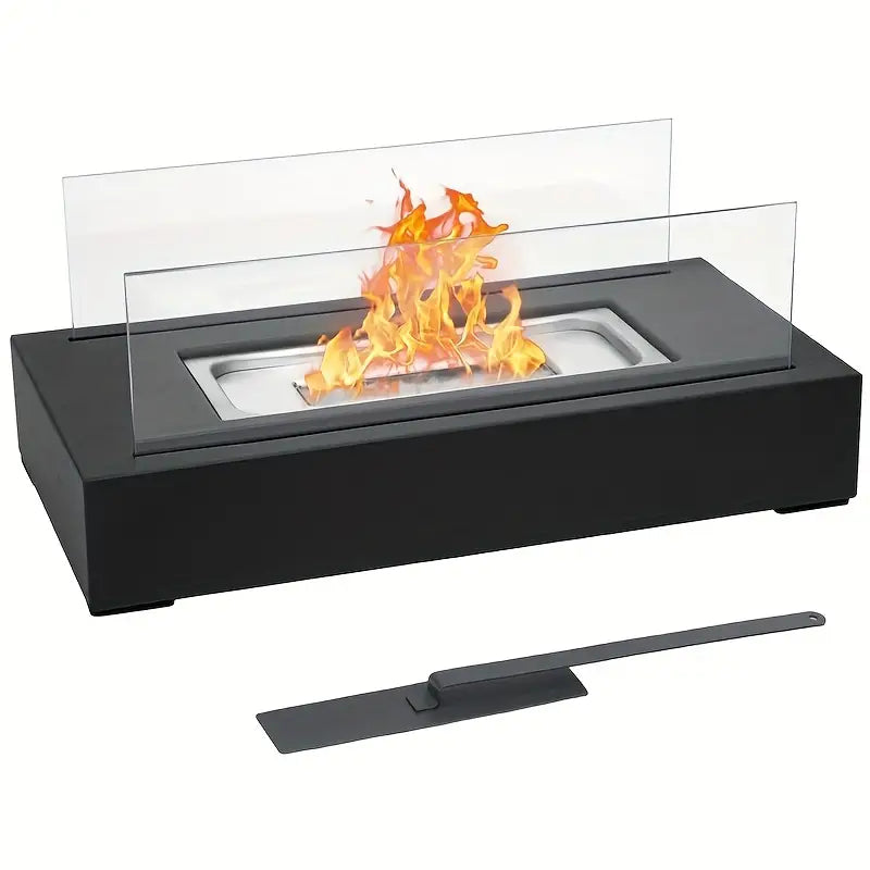 Indoor and Outdoor Smokeless Fire Pit – Stainless Steel and Glass