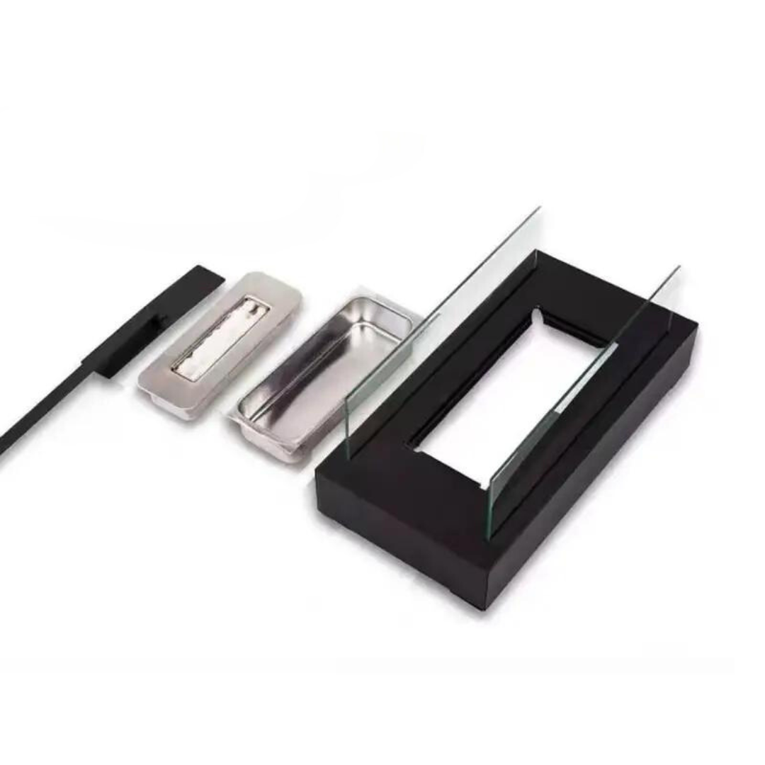 Indoor and Outdoor Smokeless Fire Pit – Stainless Steel and Glass
