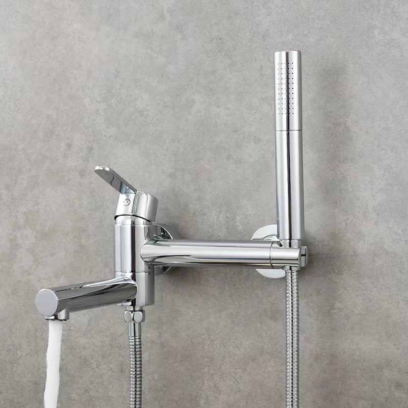 Brass Bathtub Faucet Set with Bidet Sprayer - Wall Mounted Design