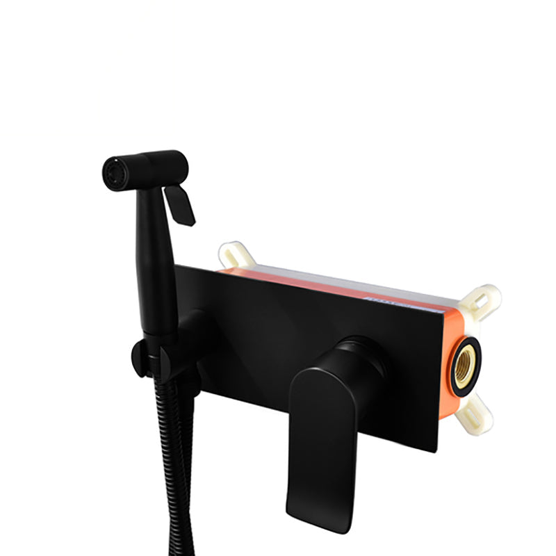 Handheld Brass Bidet Spray with Hot and Cold Mixer - Wall Mounted, Matte Black