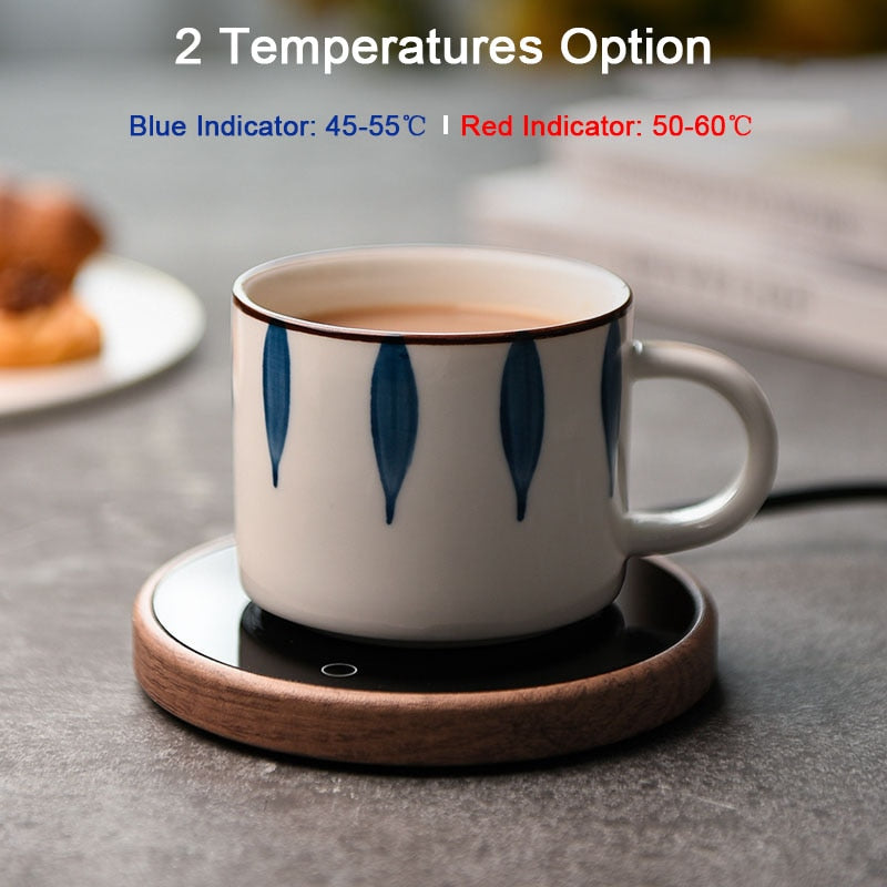 Ceramic Mug Warmer with Temperature Control and Auto Shut-Off for Coffee