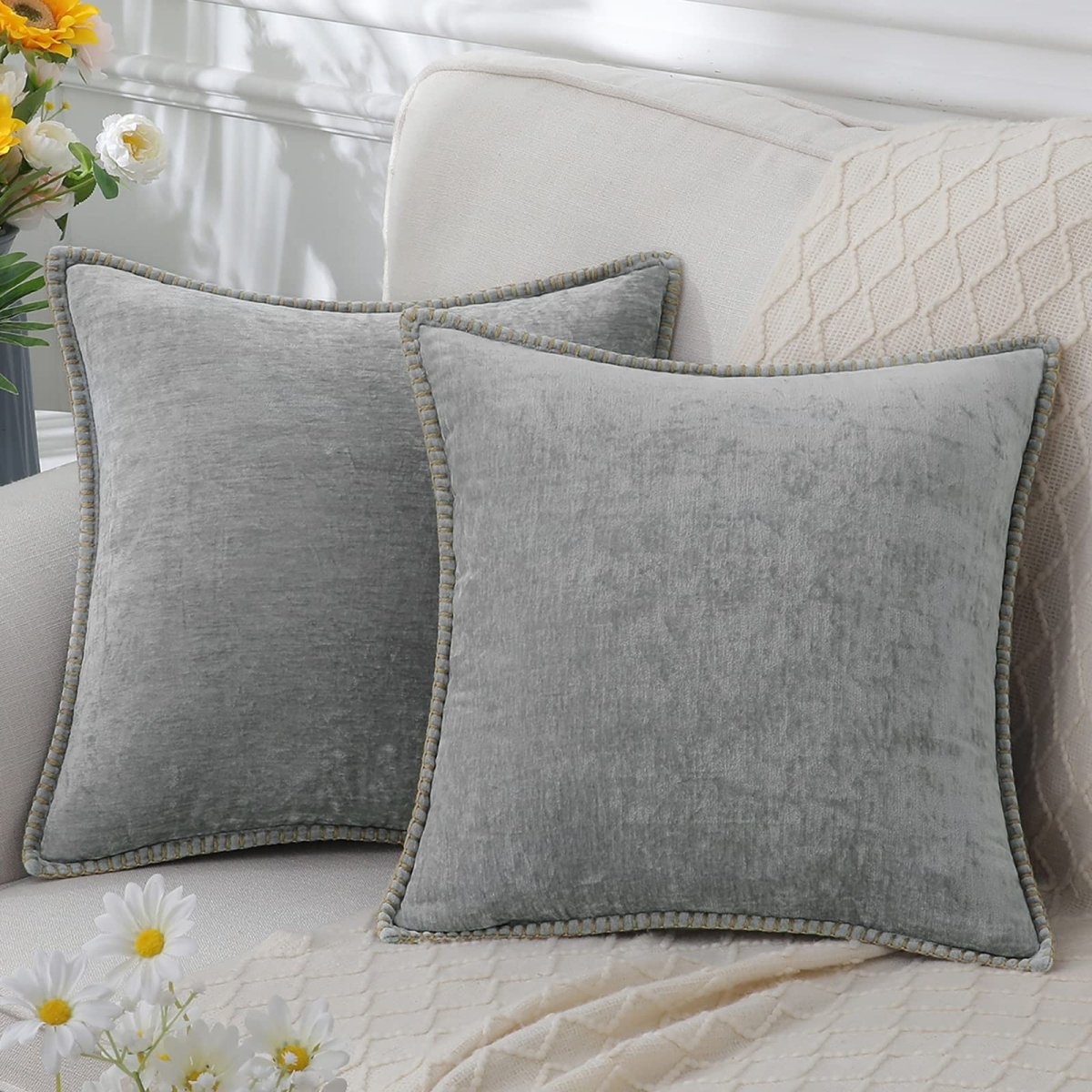 Serenity Soft Chenille Cushion Cover for Cozy Elegance