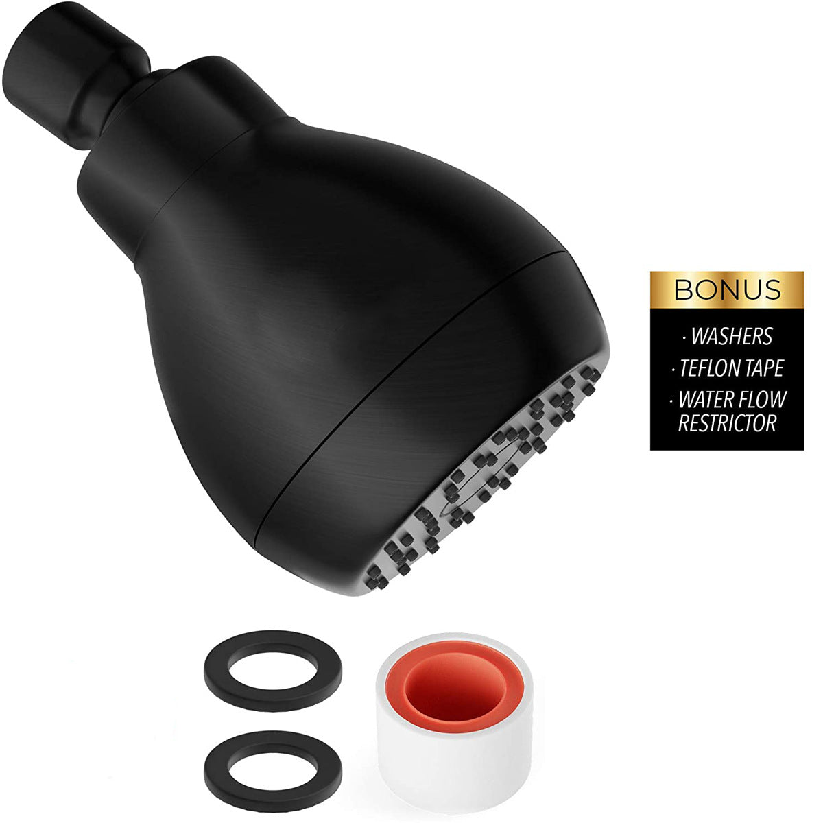 Chrome, Matte Black & Brushed Nickel High-Pressure Showerhead with Anti-Clog Nozzles - G1/2 Brass