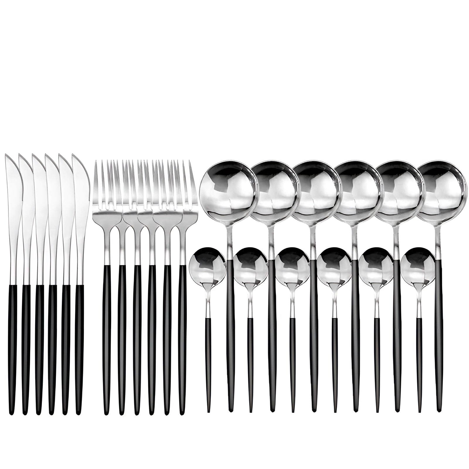 Matte Black Stainless Steel Flatware Set with Portable Case for Outdoor Use
