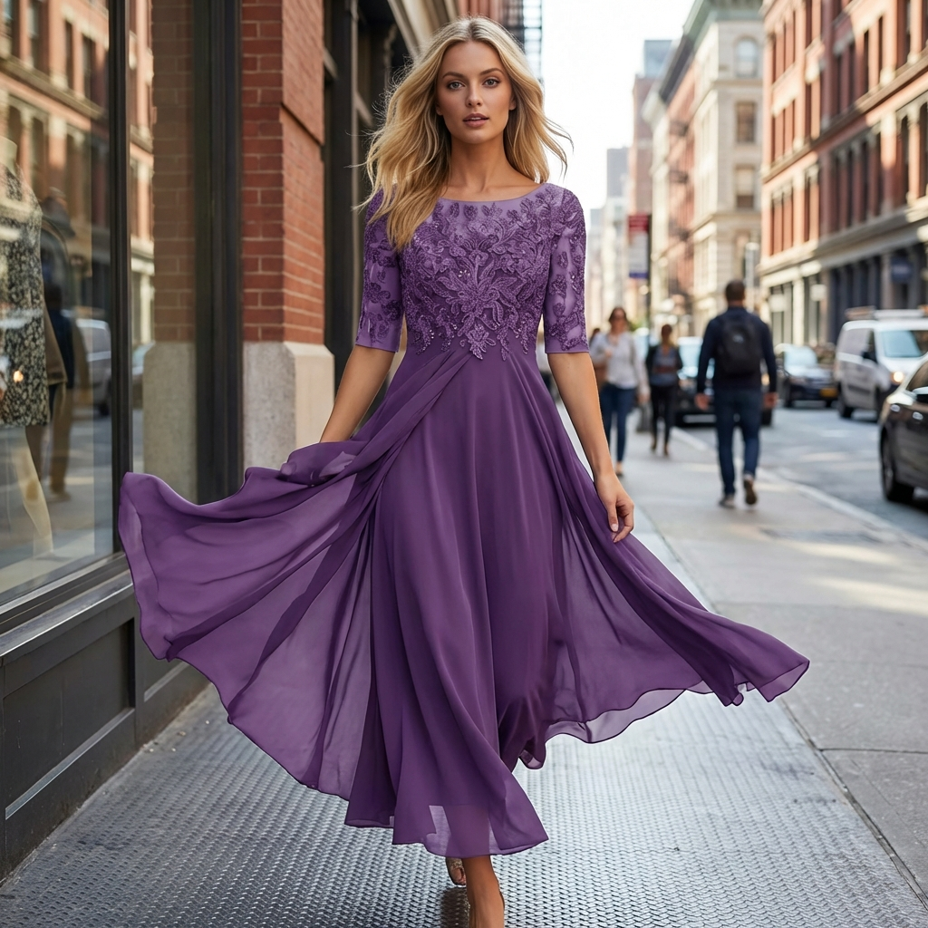 Elegant Chiffon Maxi Gown for Women – Perfect for Any Occasion