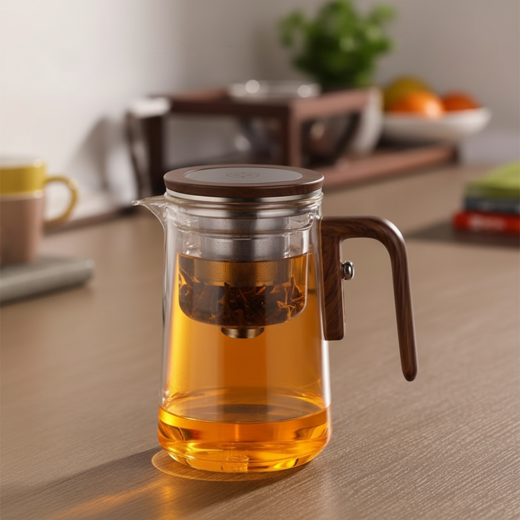 Glass Teapot with Stainless Steel Infuser for Loose Leaf Tea Brewing
